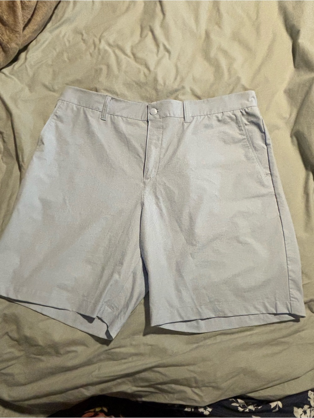 adidas Men's Light Gray Flat Front Shorts